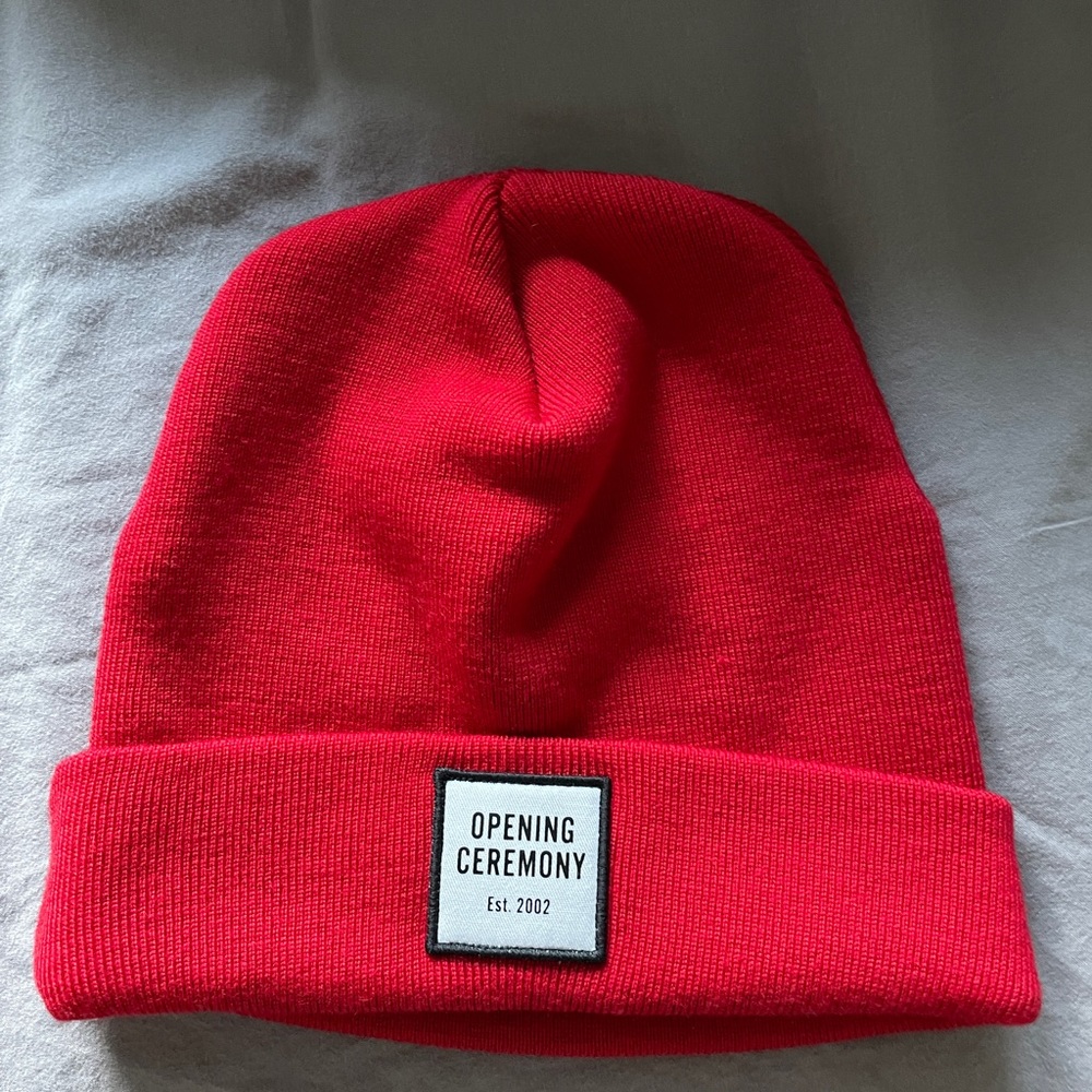 Opening ceremony wool beanie red unisex